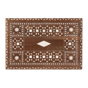 Butler Specialty Butler Rashmi Rectangular Teak & Bone End Table - Elegant 1 Drawer Design For Chic Interiors Brown Teak,Bone,Inlay 5966338-butler