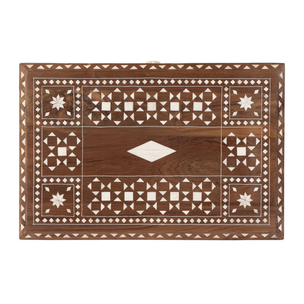 Butler Specialty Butler Rashmi Rectangular Teak & Bone End Table - Elegant 1 Drawer Design For Chic Interiors Brown Teak,Bone,Inlay 5966338-butler