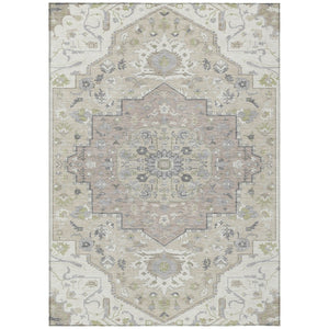 HomeRoots 9' X 12' Ivory Beige & Gray Oriental Area Rug - Stylish, Durable, Washable for Indoor & Outdoor Use 596636