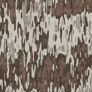 Homeroots 3' Washable Brown Beige And Gray Striped Area Rug For Indoor And Outdoor High Traffic Spaces 9' X 12' Polyester 596654