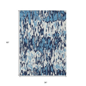 Homeroots 3' Washable Brown Beige And Gray Striped Area Rug For Indoor And Outdoor High Traffic Spaces 3' X 5' Polyester 596656