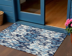 Homeroots 3' Washable Brown Beige And Gray Striped Area Rug For Indoor And Outdoor High Traffic Spaces 3' X 5' Polyester 596656