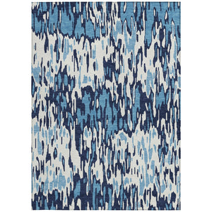 Homeroots 3' Washable Brown Beige And Gray Striped Area Rug For Indoor And Outdoor High Traffic Spaces 5' X 8' Polyester 596657