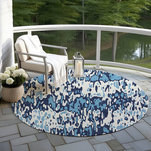 Homeroots 3' Washable Brown Beige And Gray Striped Area Rug For Indoor And Outdoor High Traffic Spaces 8' Round Polyester 596658