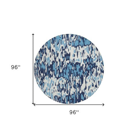 Homeroots 3' Washable Brown Beige And Gray Striped Area Rug For Indoor And Outdoor High Traffic Spaces 8' Round Polyester 596658