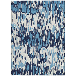 Homeroots 3' Washable Brown Beige And Gray Striped Area Rug For Indoor And Outdoor High Traffic Spaces 8' X 10' Polyester 596659