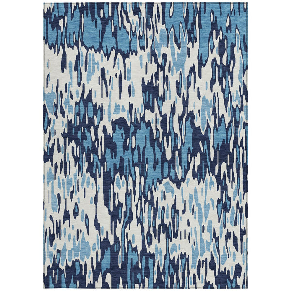 Homeroots 3' Washable Brown Beige And Gray Striped Area Rug For Indoor And Outdoor High Traffic Spaces 8' X 10' Polyester 596659