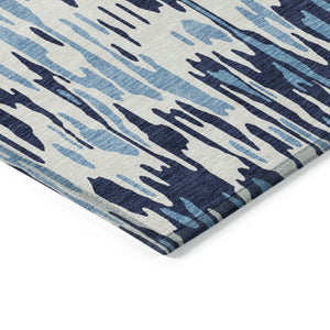 Homeroots 3' Washable Brown Beige And Gray Striped Area Rug For Indoor And Outdoor High Traffic Spaces 9' X 12' Polyester 596660