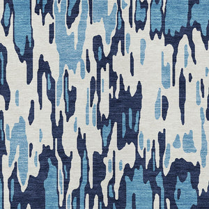 Homeroots 3' Washable Brown Beige And Gray Striped Area Rug For Indoor And Outdoor High Traffic Spaces 9' X 12' Polyester 596660