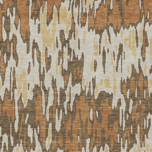 Homeroots 3' Washable Brown Beige And Gray Striped Area Rug For Indoor And Outdoor High Traffic Spaces 5' X 8' Polyester 596663