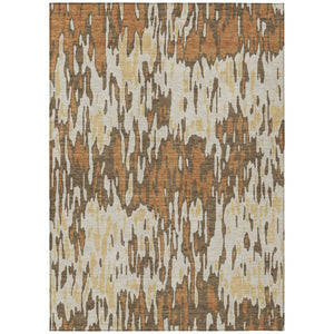 HomeRoots 9' Striped Copper Gold & Ivory Area Rug – Durable, Washable Design for Indoor & Outdoor Use! 596666