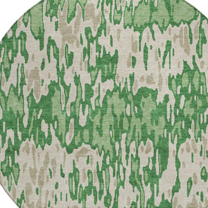 Homeroots 3' Washable Brown Beige And Gray Striped Area Rug For Indoor And Outdoor High Traffic Spaces 8' Round Polyester 596670