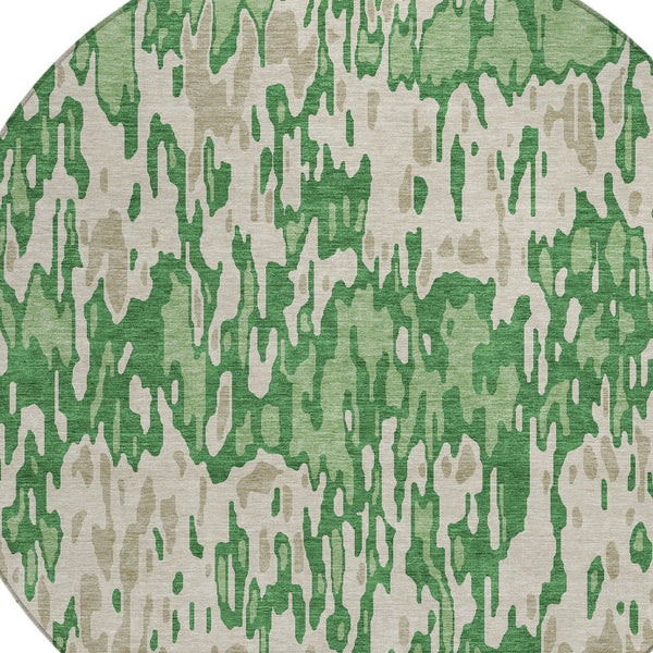 Homeroots 3' Washable Brown Beige And Gray Striped Area Rug For Indoor And Outdoor High Traffic Spaces 8' Round Polyester 596670