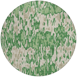 Homeroots 3' Washable Brown Beige And Gray Striped Area Rug For Indoor And Outdoor High Traffic Spaces 8' Round Polyester 596670