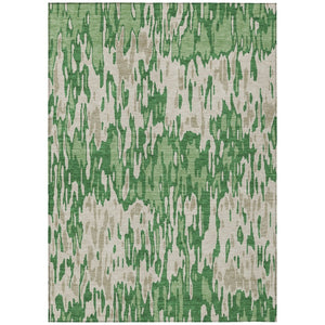 HomeRoots 9' Stylish Green and Gray Striped Washable Area Rug for Indoor and Outdoor High-Traffic Spaces 596672