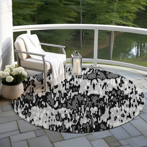 Homeroots 3' Washable Brown Beige And Gray Striped Area Rug For Indoor And Outdoor High Traffic Spaces 8' Round Polyester 596676