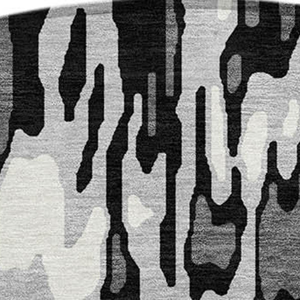 Homeroots 3' Washable Brown Beige And Gray Striped Area Rug For Indoor And Outdoor High Traffic Spaces 8' Round Polyester 596676