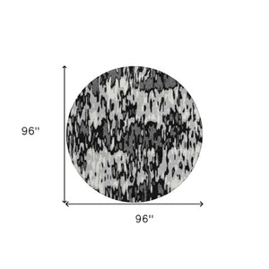 Homeroots 3' Washable Brown Beige And Gray Striped Area Rug For Indoor And Outdoor High Traffic Spaces 8' Round Polyester 596676