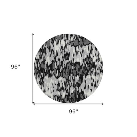 Homeroots 3' Washable Brown Beige And Gray Striped Area Rug For Indoor And Outdoor High Traffic Spaces 8' Round Polyester 596676