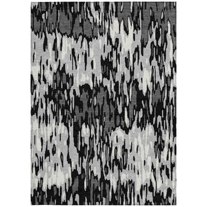 Homeroots 3' Washable Brown Beige And Gray Striped Area Rug For Indoor And Outdoor High Traffic Spaces 8' X 10' Polyester 596677