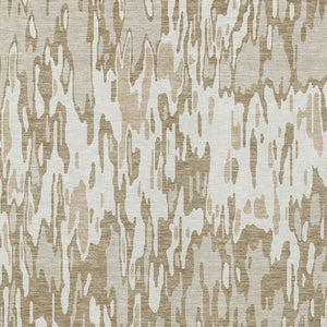 Homeroots 3' Washable Brown Beige And Gray Striped Area Rug For Indoor And Outdoor High Traffic Spaces 5' X 8' Polyester 596681