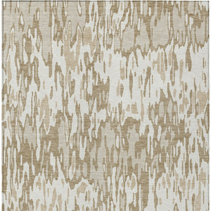 Homeroots 3' Washable Brown Beige And Gray Striped Area Rug For Indoor And Outdoor High Traffic Spaces 9' X 12' Polyester 596684