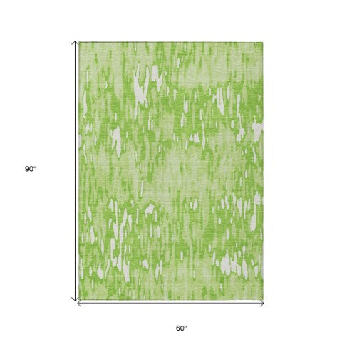 Homeroots 3' Washable Brown Beige And Gray Striped Area Rug For Indoor And Outdoor High Traffic Spaces 5' X 8' Polyester 596687