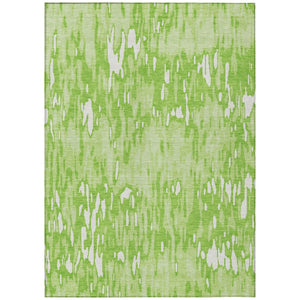 HomeRoots 5' Vibrant Lime Green and Ivory Striped Washable Area Rug for Indoor and Outdoor Spaces, Durable & Stylish 5' X 8' 596687