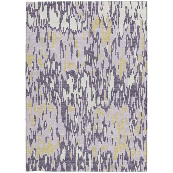 Homeroots 3' Washable Brown Beige And Gray Striped Area Rug For Indoor And Outdoor High Traffic Spaces 5' X 8' Polyester 596693