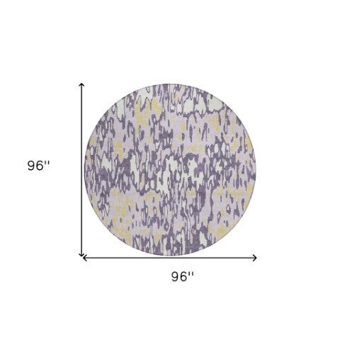 Homeroots 3' Washable Brown Beige And Gray Striped Area Rug For Indoor And Outdoor High Traffic Spaces 8' Round Polyester 596694