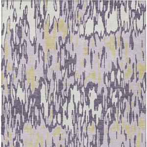 Homeroots 3' Washable Brown Beige And Gray Striped Area Rug For Indoor And Outdoor High Traffic Spaces 9' X 12' Polyester 596696