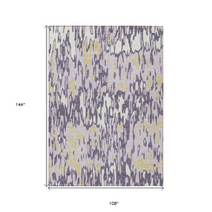 Homeroots 3' Washable Brown Beige And Gray Striped Area Rug For Indoor And Outdoor High Traffic Spaces 9' X 12' Polyester 596696