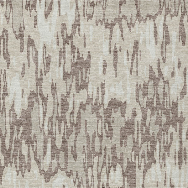 Homeroots 3' Washable Brown Beige And Gray Striped Area Rug For Indoor And Outdoor High Traffic Spaces 3' X 5' Polyester 596698