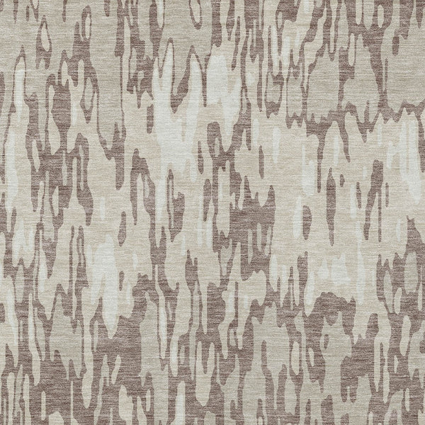 Homeroots 3' Washable Brown Beige And Gray Striped Area Rug For Indoor And Outdoor High Traffic Spaces 8' X 10' Polyester 596701