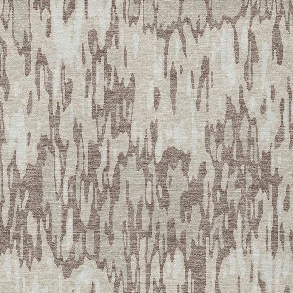 Homeroots 3' Washable Brown Beige And Gray Striped Area Rug For Indoor And Outdoor High Traffic Spaces 10' X 14' Polyester 596703