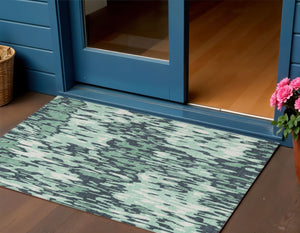 Homeroots 3' Washable Brown Beige And Gray Striped Area Rug For Indoor And Outdoor High Traffic Spaces 3' X 5' Polyester 596704