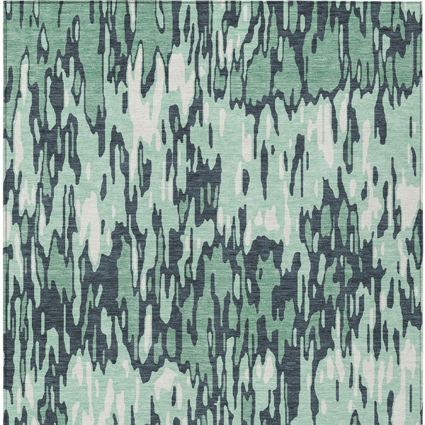 Homeroots 3' Washable Brown Beige And Gray Striped Area Rug For Indoor And Outdoor High Traffic Spaces 5' X 8' Polyester 596705