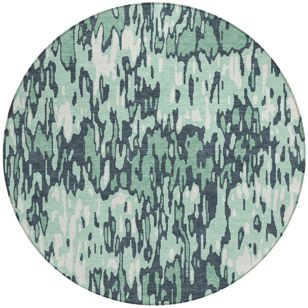 Homeroots 3' Washable Brown Beige And Gray Striped Area Rug For Indoor And Outdoor High Traffic Spaces 8' Round Polyester 596706