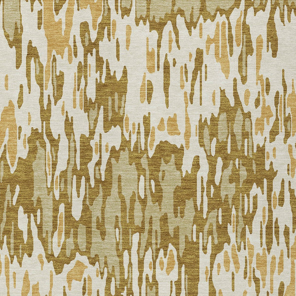 Homeroots 3' Washable Brown Beige And Gray Striped Area Rug For Indoor And Outdoor High Traffic Spaces 3' X 5' Polyester 596710