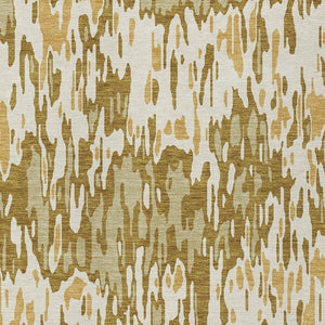 Homeroots 3' Washable Brown Beige And Gray Striped Area Rug For Indoor And Outdoor High Traffic Spaces 9' X 12' Polyester 596714