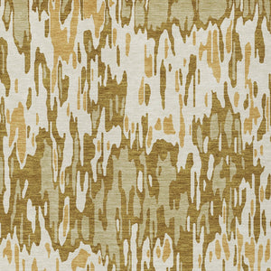 Homeroots 3' Washable Brown Beige And Gray Striped Area Rug For Indoor And Outdoor High Traffic Spaces 10' X 14' Polyester 596715