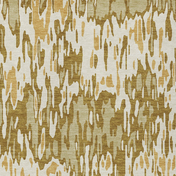 Homeroots 3' Washable Brown Beige And Gray Striped Area Rug For Indoor And Outdoor High Traffic Spaces 10' X 14' Polyester 596715