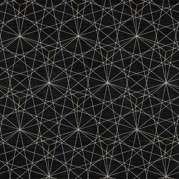 Homeroots 3' Black And Ivory Geometric Washable Area Rug - Perfect For Indoor And Outdoor Spaces, Durable Design 3' X 5' Polyester 596716