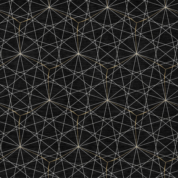 Homeroots 3' Black And Ivory Geometric Washable Area Rug - Perfect For Indoor And Outdoor Spaces, Durable Design 10' X 14' Polyester 596721