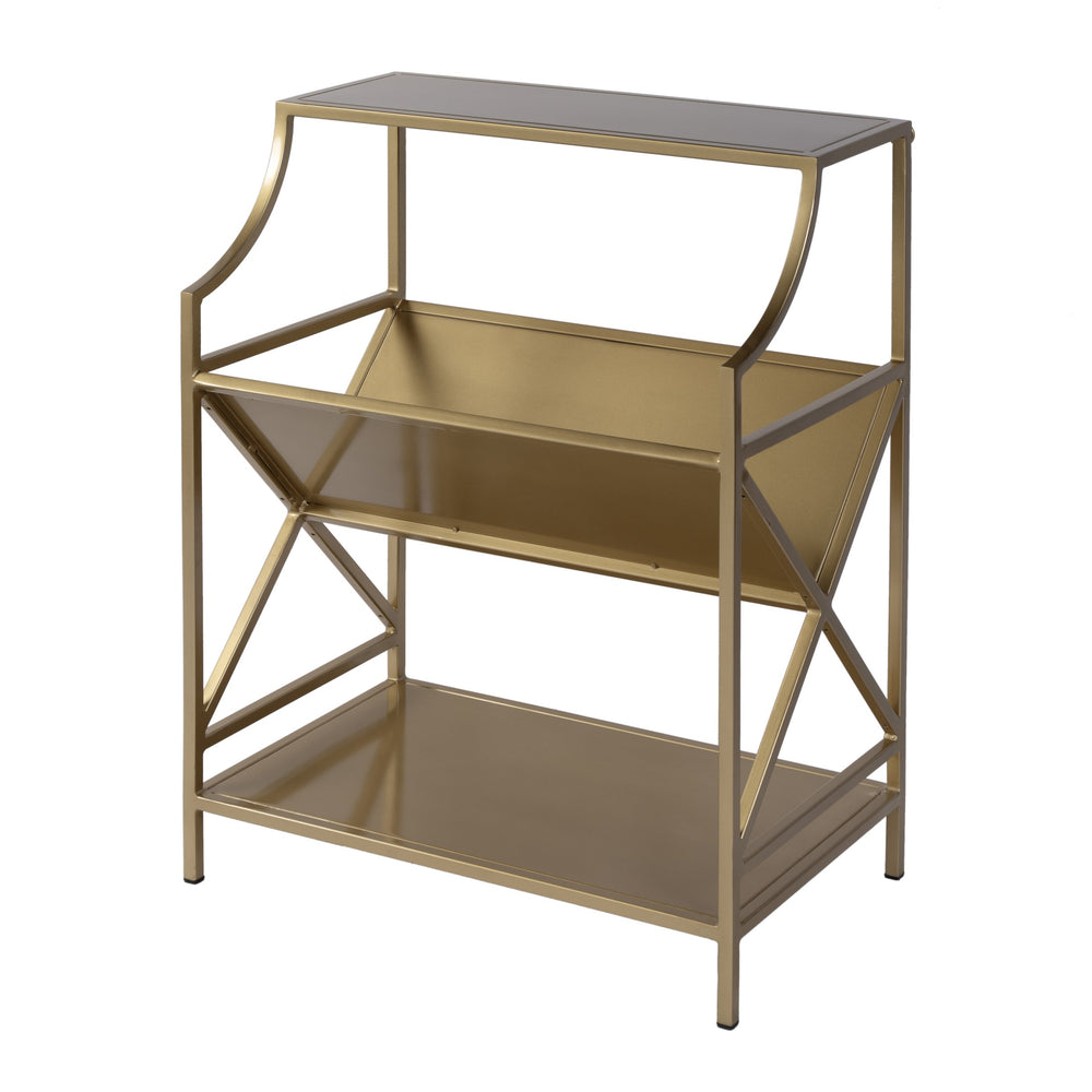 Butler Specialty Butler 2-tier Iron Bookshelf With Gold Finish - Elegant V-shaped Design For Stylish Storage Solutions Gold Iron 5967330-butler