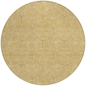 Homeroots 3' Black And Ivory Geometric Washable Area Rug - Perfect For Indoor And Outdoor Spaces, Durable Design 8' Round Polyester 596736