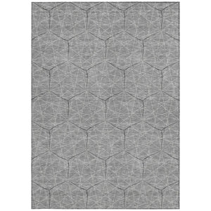 Homeroots 3' Black And Ivory Geometric Washable Area Rug - Perfect For Indoor And Outdoor Spaces, Durable Design 3' X 5' Polyester 596740