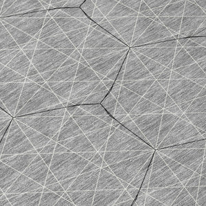 Homeroots 3' Black And Ivory Geometric Washable Area Rug - Perfect For Indoor And Outdoor Spaces, Durable Design 8' Round Polyester 596742