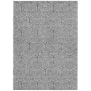 Homeroots 3' Black And Ivory Geometric Washable Area Rug - Perfect For Indoor And Outdoor Spaces, Durable Design 8' X 10' Polyester 596743