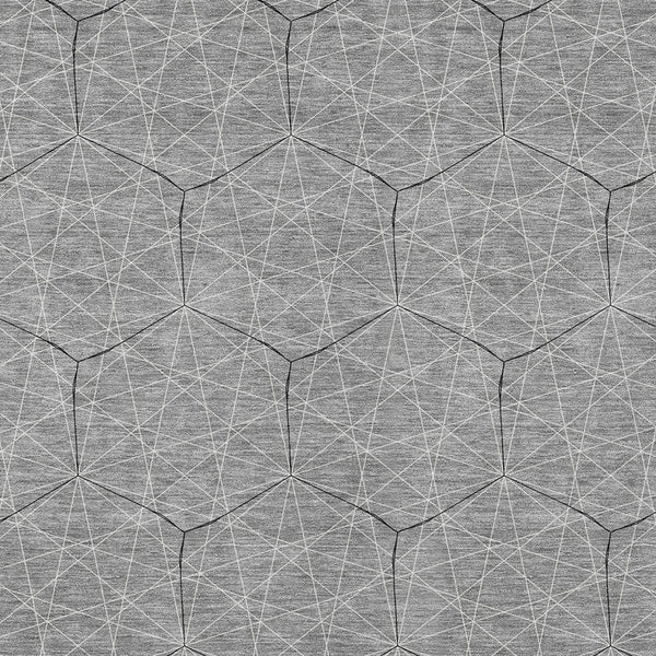 Homeroots 3' Black And Ivory Geometric Washable Area Rug - Perfect For Indoor And Outdoor Spaces, Durable Design 8' X 10' Polyester 596743